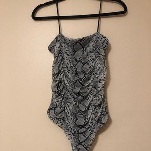 Snake print sleeveless bodysuit